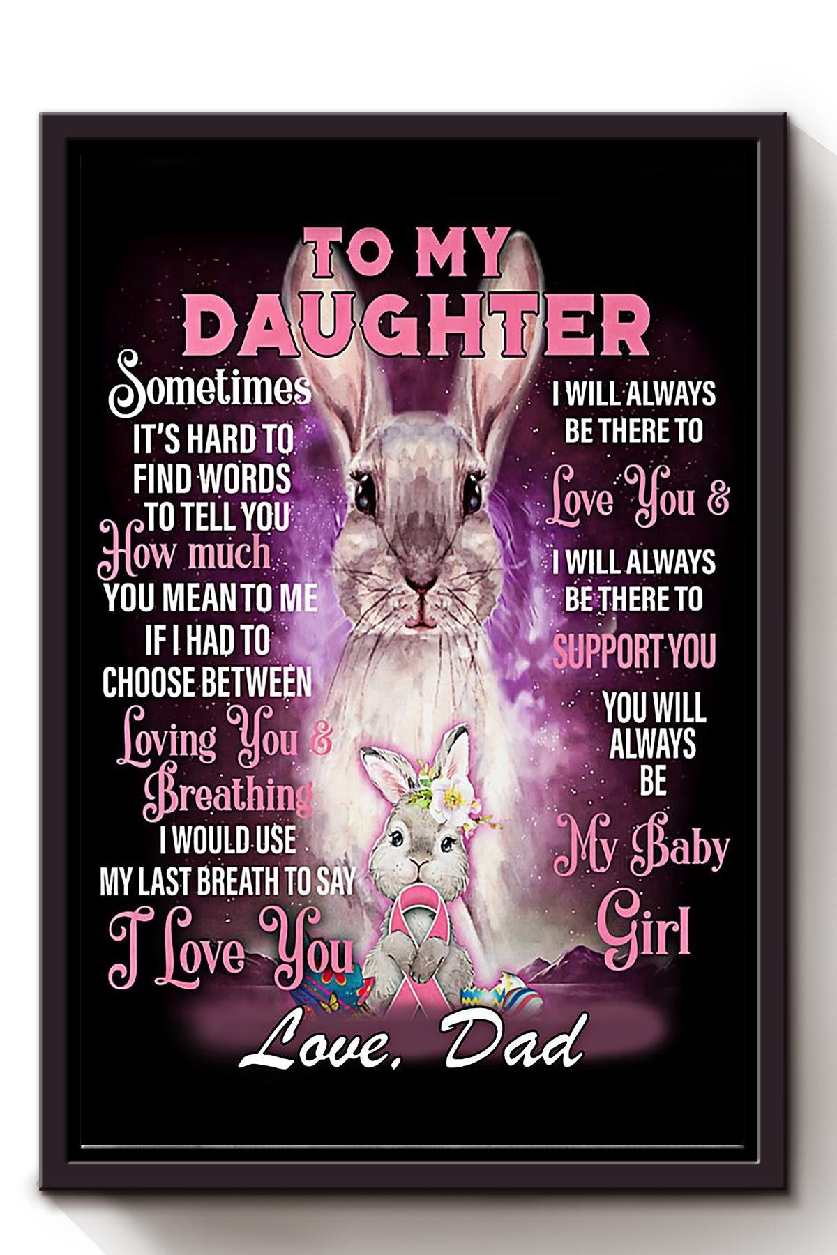 Motivation Letter From Father To Daughter Gift For Birthday Full Month Party Nusery Decor Framed Canvas