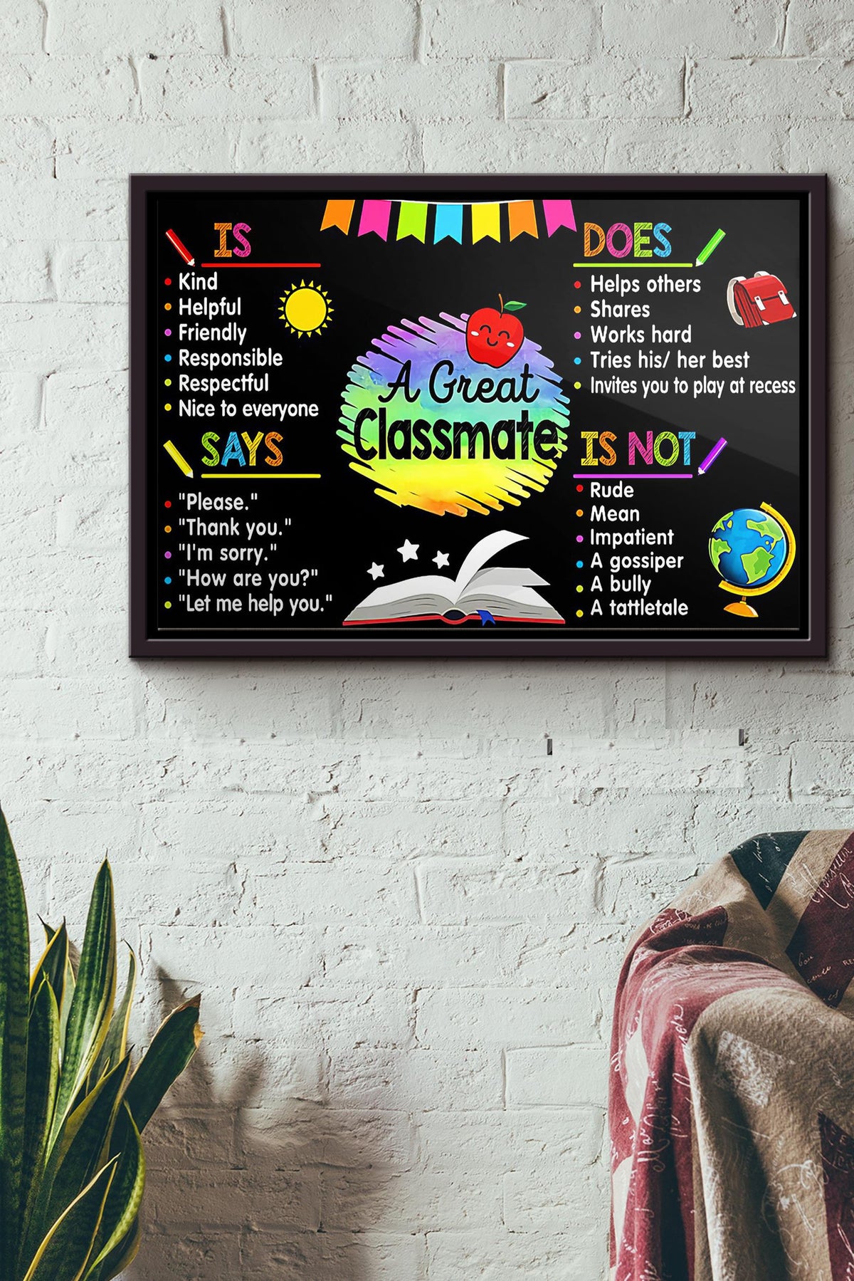 A Great Classmate Poster n Framed Matte Canvas