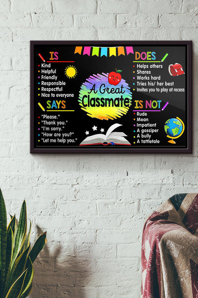 A Great Classmate Poster n Framed Matte Canvas
