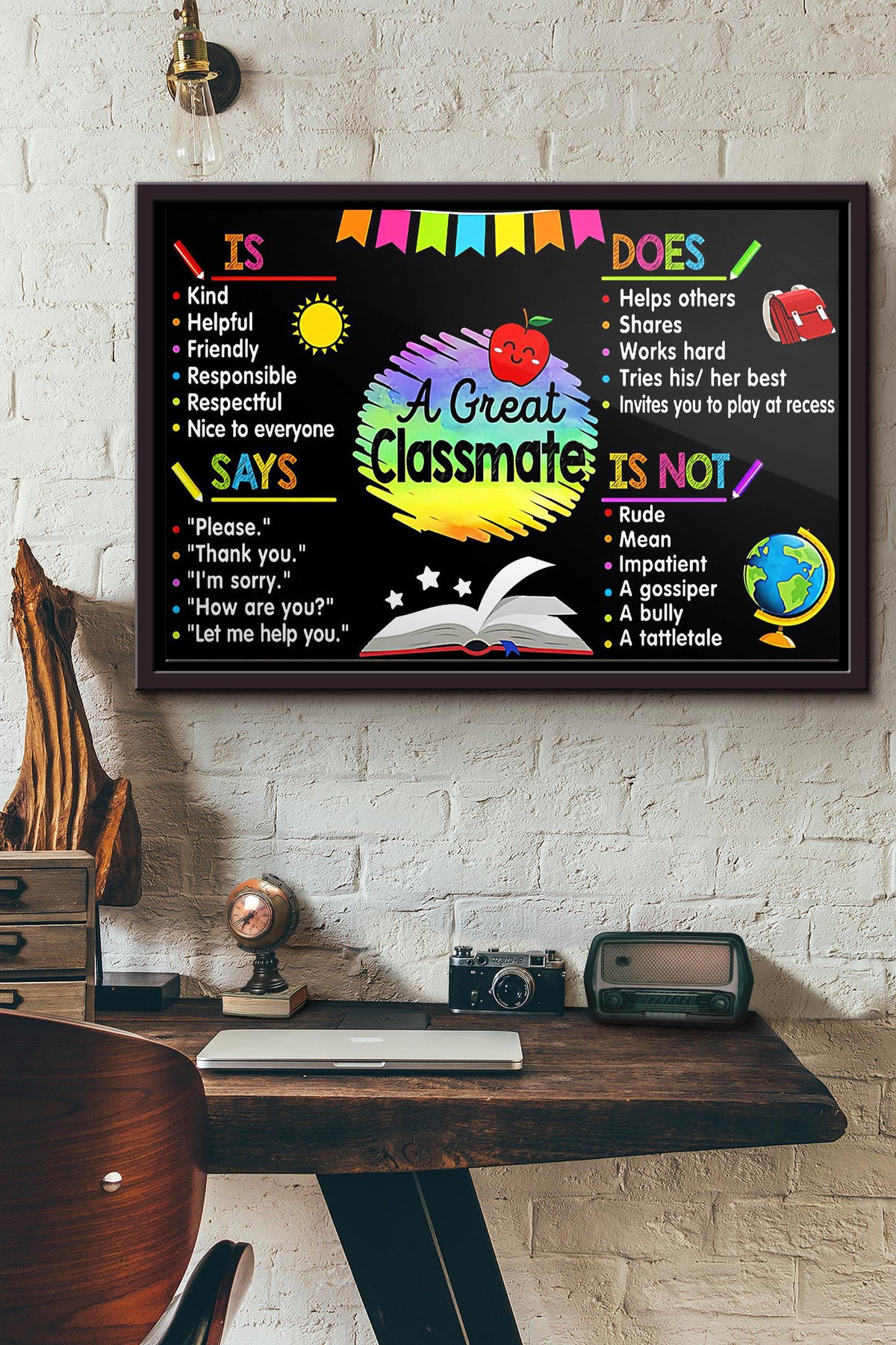 A Great Classmate Poster n Framed Matte Canvas