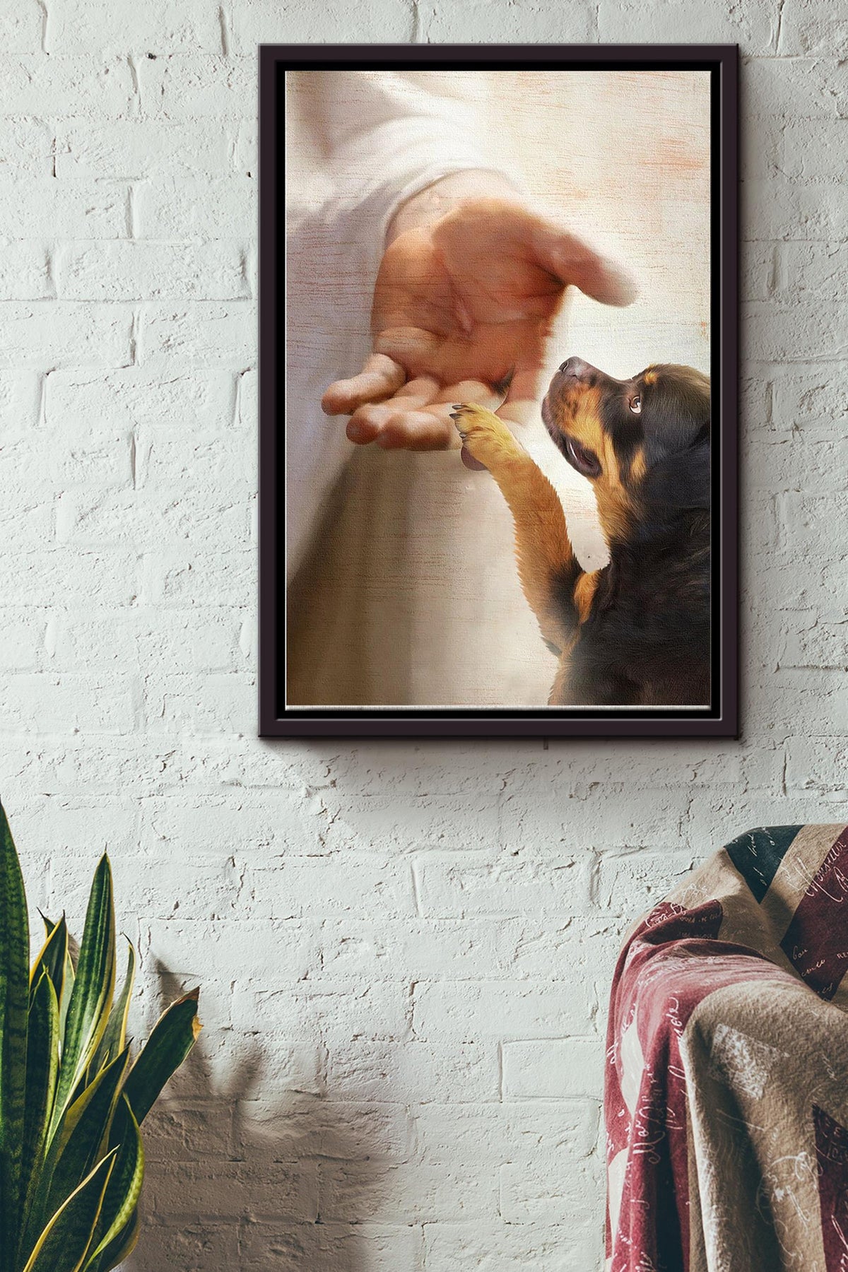 God Takes Rottweiler To The Heaven Poster Framed Matte Canvas