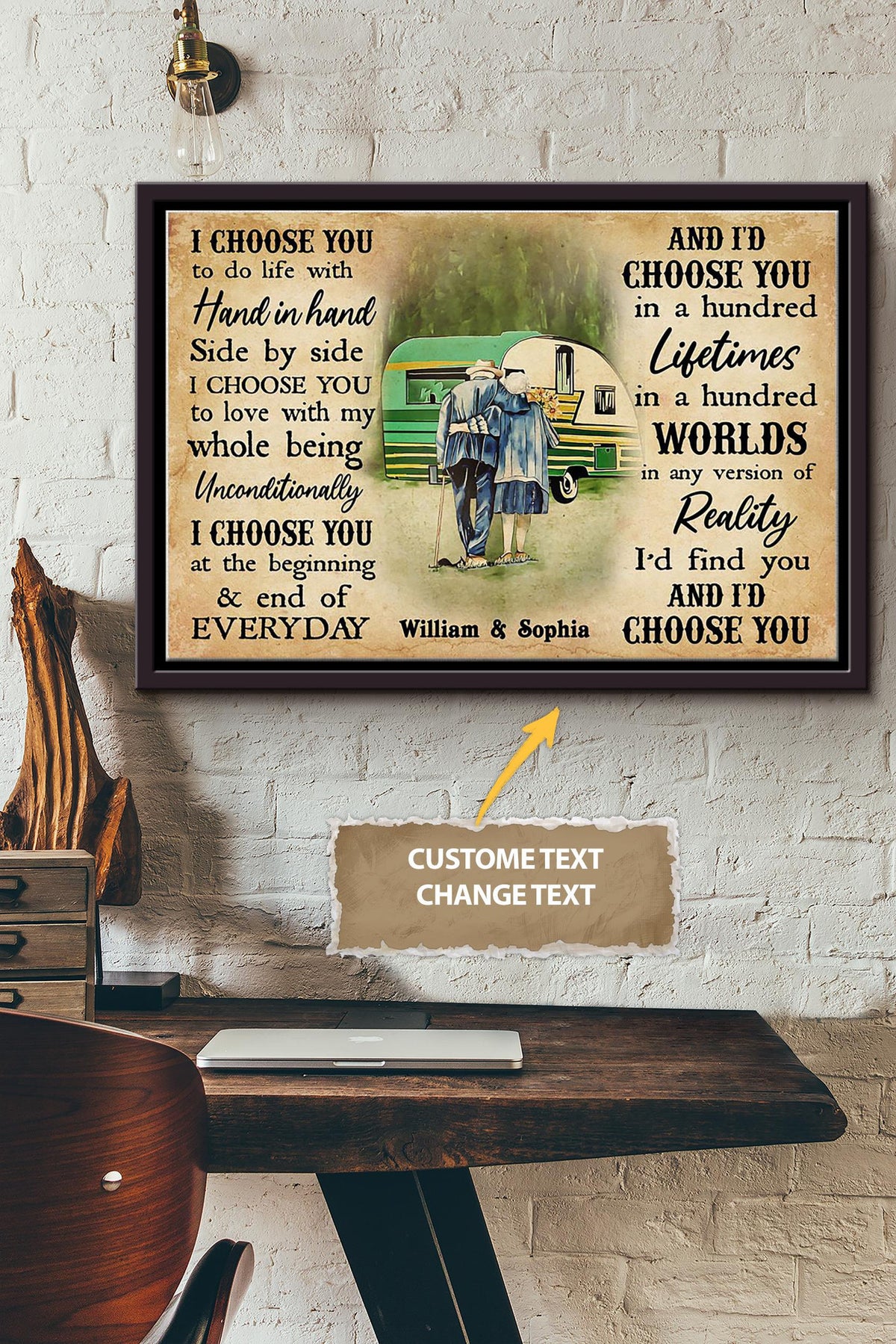 Camping Couple Personalized Poster - Love Wall Art - Gift For Spose Lover Valentine Day Husband Framed Matte Canvas Framed Prints, Canvas