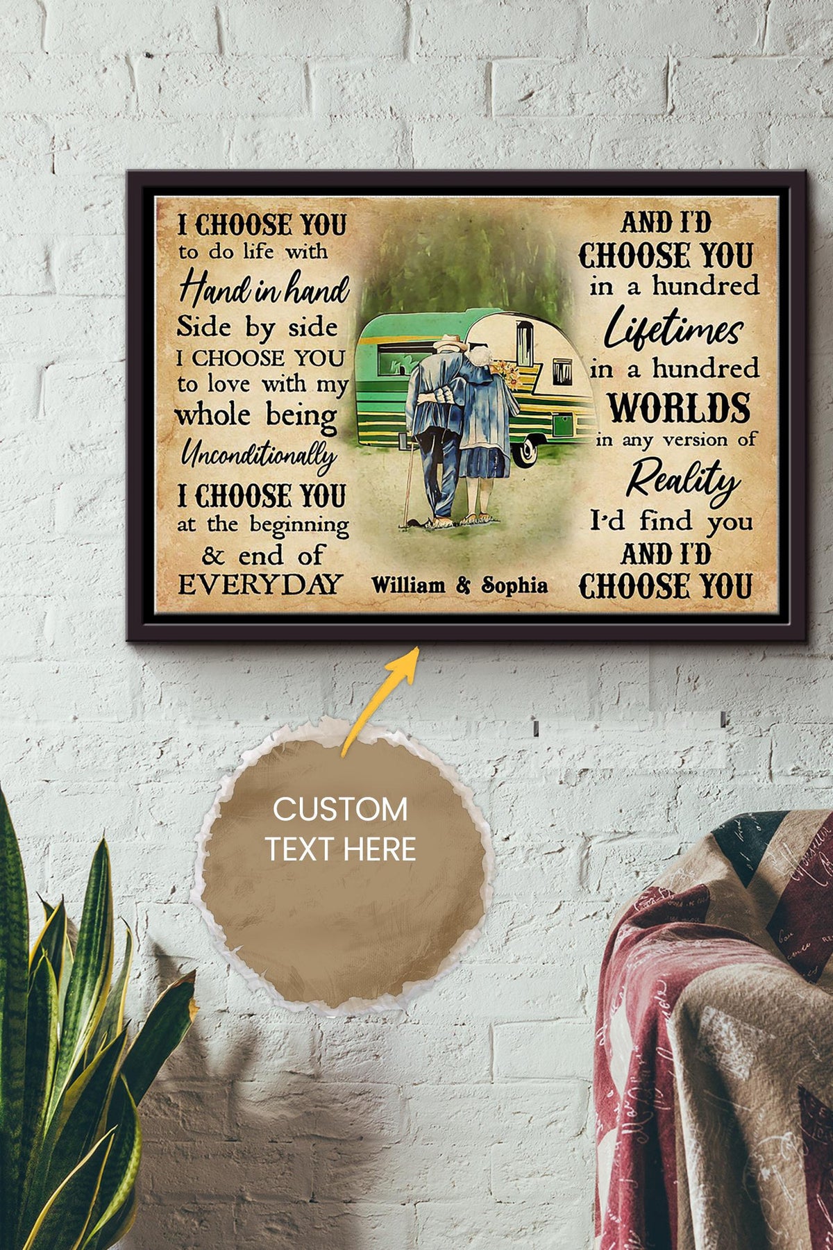 Camping Couple Personalized Poster - Love Wall Art - Gift For Spose Lover Valentine Day Husband Framed Matte Canvas Framed Prints, Canvas
