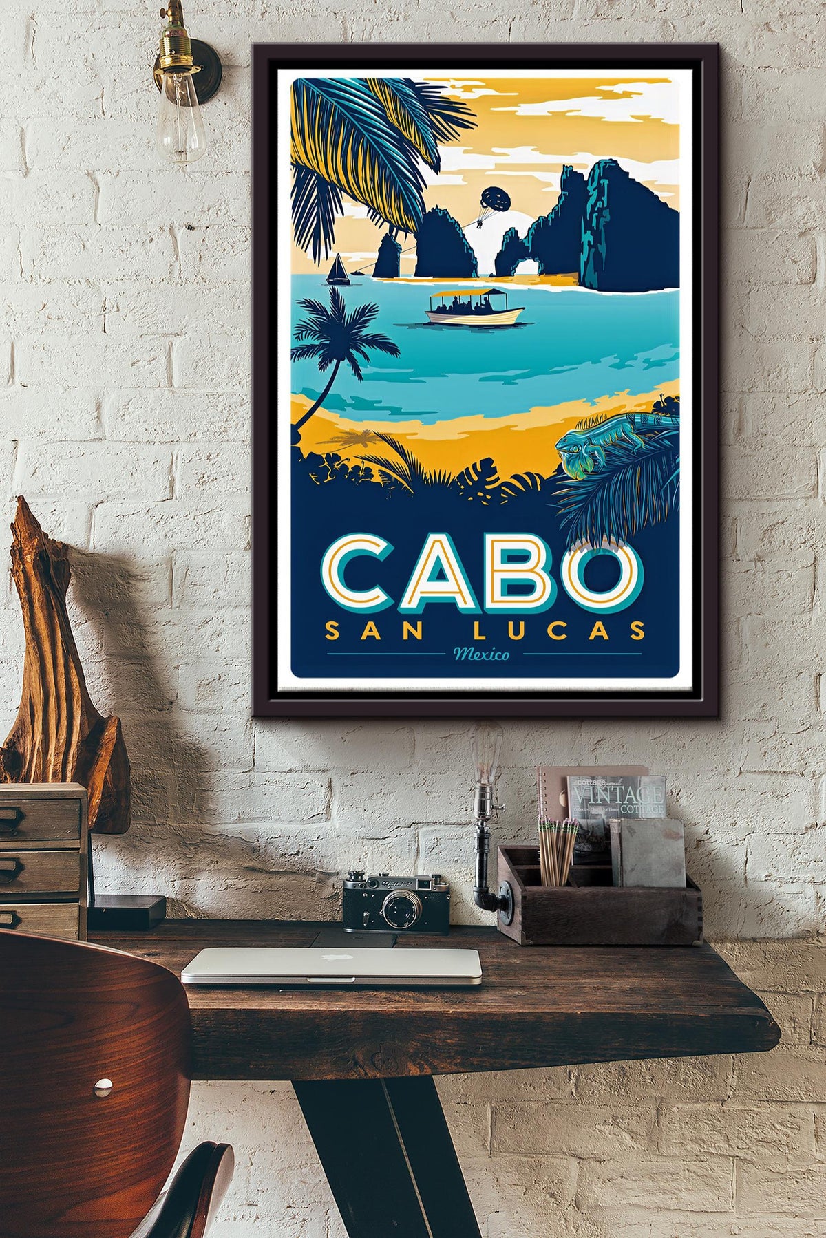 Cabo San Luca Mexico Poster - Traveling Wall Art - Gift For Tourist Souvenir Traveling Lover Framed Matte Canvas Framed Prints, Canvas