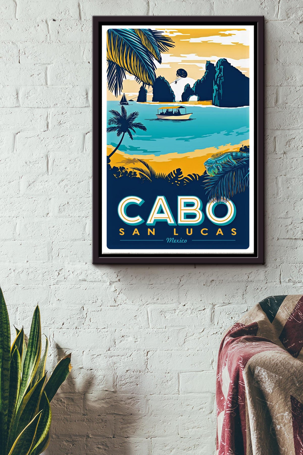Cabo San Luca Mexico Poster - Traveling Wall Art - Gift For Tourist Souvenir Traveling Lover Framed Matte Canvas Framed Prints, Canvas