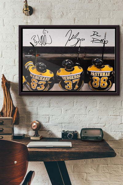 Marchand Bergeron Pastrnak Poster n Framed Matte Canvas GS20240923066