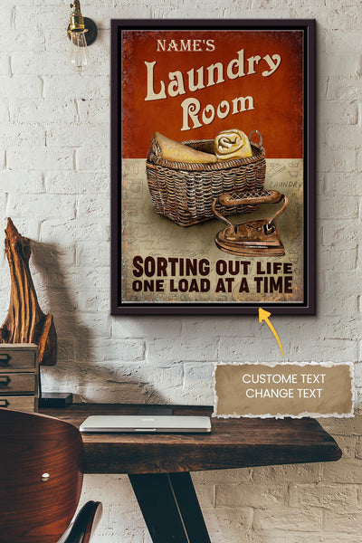 Laundry Room Personalized Poster - Decor Wall Art - Gift For Laundry Room Decor Housewife Framed Matte Canvas Framed Prints, Canvas