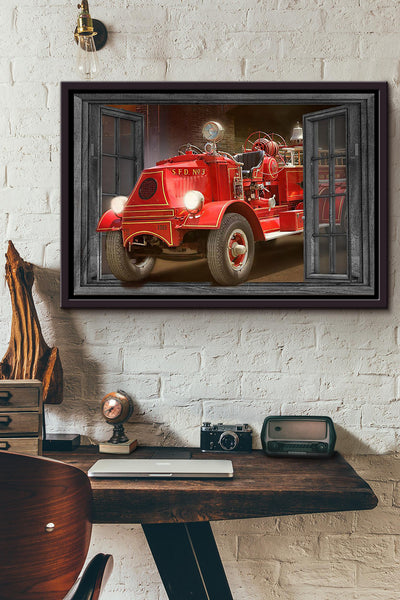 Harvester On The Way Window Poster n Framed Matte Canvas