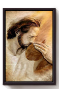 Jesus And Cat God Wall Art For Home Decor Gift For Cat Lovers Christian Framed Matte Canvas Framed Prints, Canvas