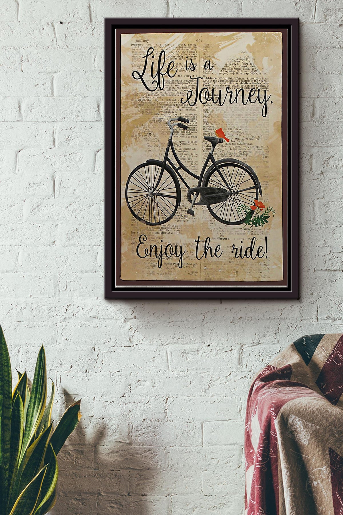 Life Is A Journey Enjoy The Ride Poster Framed Matte Canvas