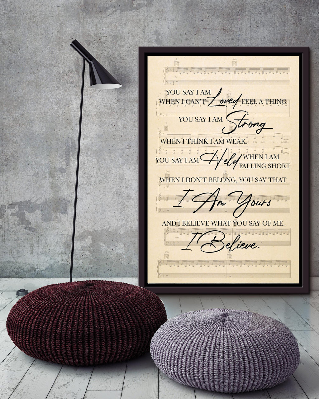 I'm Yours Loving Letter Song Lyric Wall Art Gift For Valentine Wedding Anniversary Framed Canvas Framed Prints, Canvas
