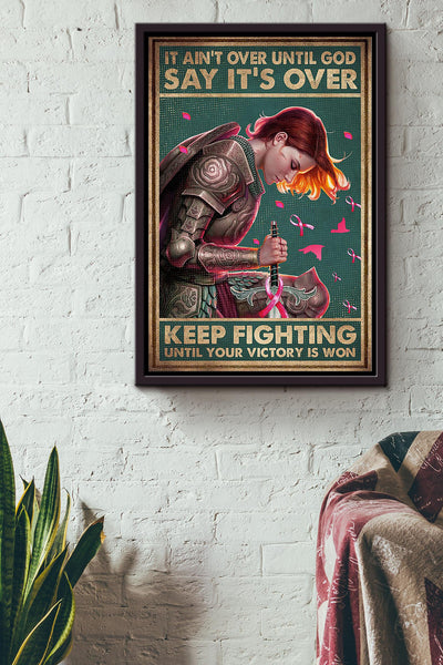 Keep Fighting Motivation Wall Art Breast Cancer Warrior Breast Cancer Is A Journey Triple Negative Breast Cancer Gift For The Breast Cancer Awareness Month Framed Canvas Framed Prints, Canvas