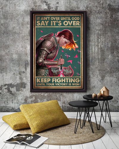 Keep Fighting Motivation Wall Art Breast Cancer Warrior Breast Cancer Is A Journey Triple Negative Breast Cancer Gift For The Breast Cancer Awareness Month Framed Canvas Framed Prints, Canvas