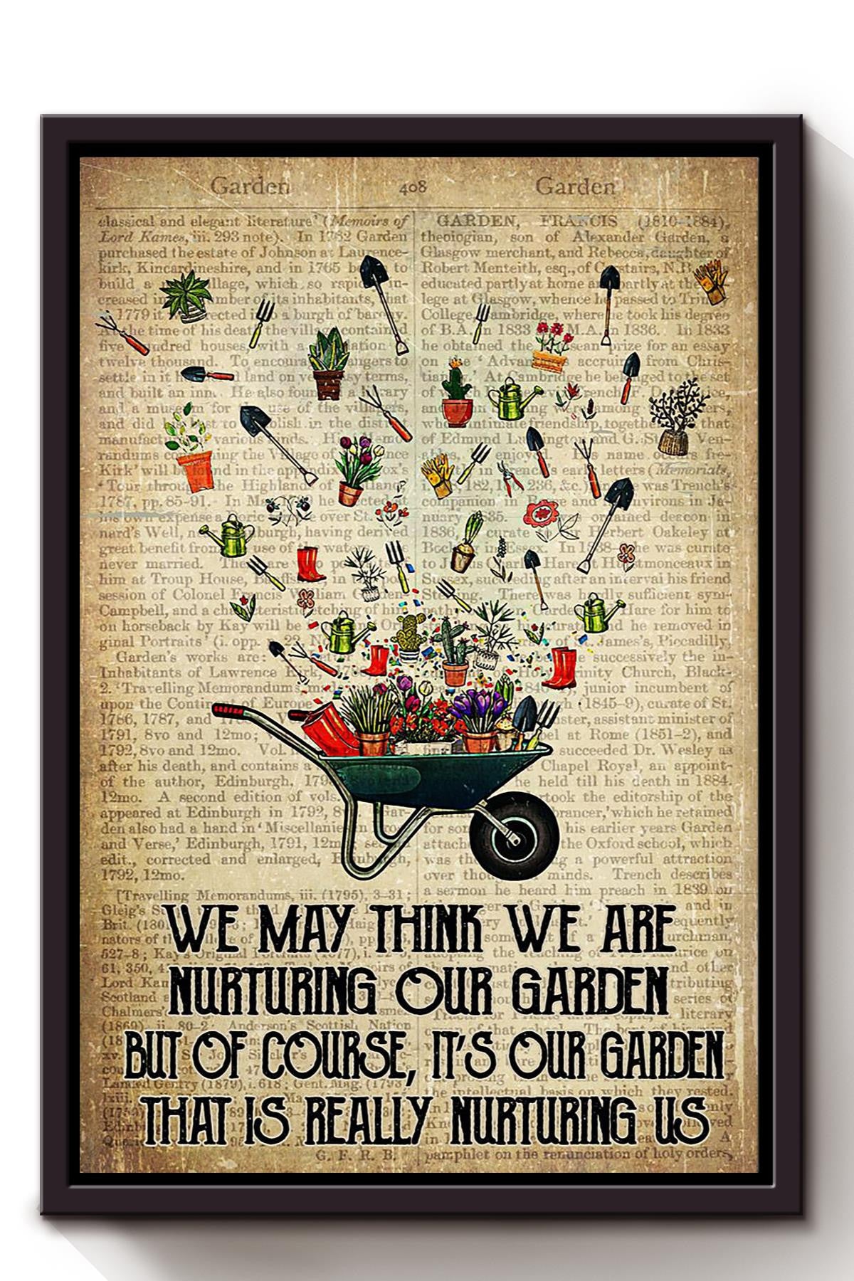 Garden Quotes Floral Wall Art Gift For Florist Flower Shop Farmhouse Decor Housewarming Framed Canvas Framed Prints, Canvas