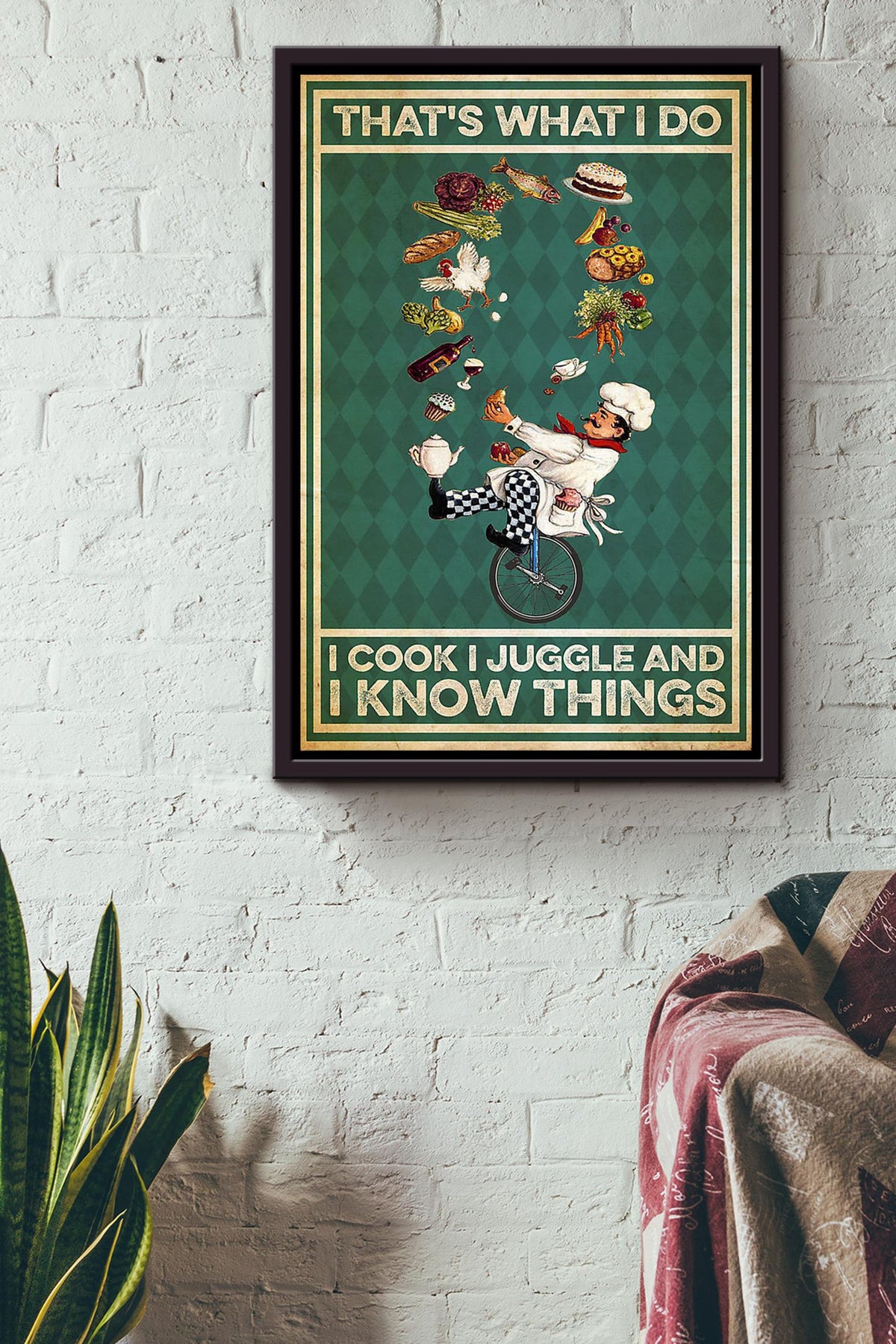 Cooking That's What I Do Baking Because Murder Is Wrong Cooking Wall Art Gift For Kitchen Decor Food Lover Framed Canvas Framed Prints, Canvas