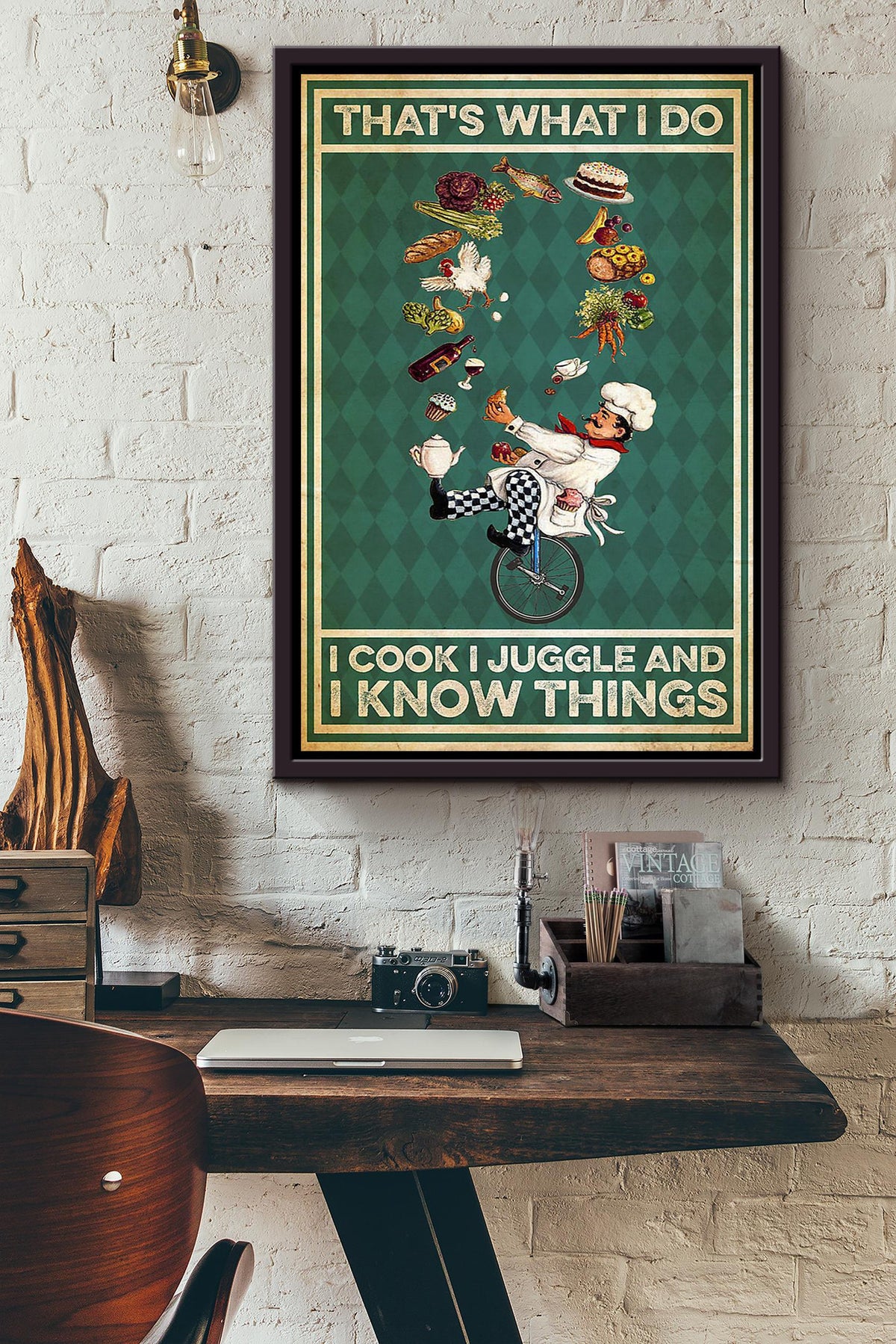 Cooking That's What I Do Baking Because Murder Is Wrong Cooking Wall Art Gift For Kitchen Decor Food Lover Framed Canvas Framed Prints, Canvas