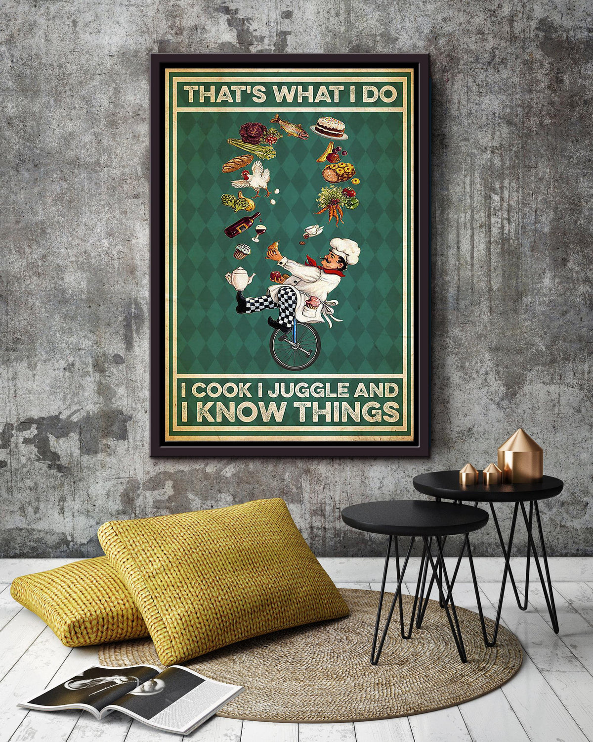 Cooking That's What I Do Baking Because Murder Is Wrong Cooking Wall Art Gift For Kitchen Decor Food Lover Framed Canvas Framed Prints, Canvas