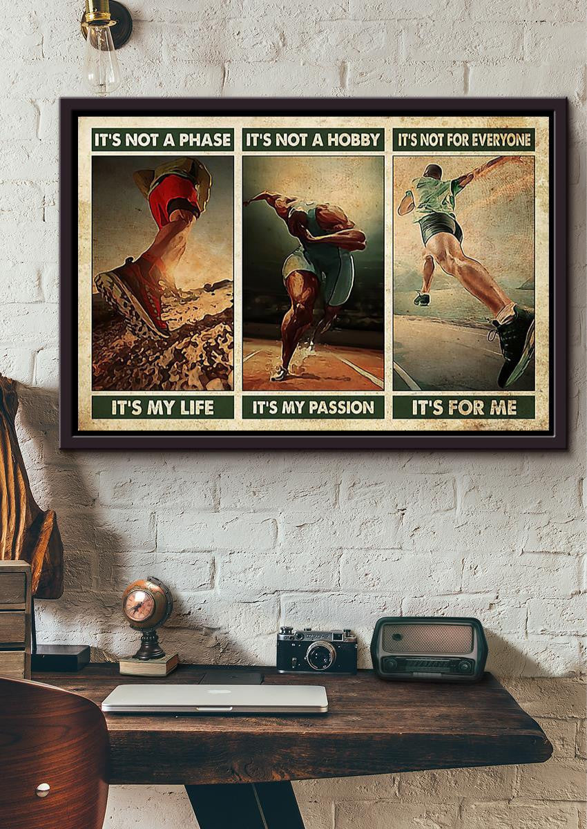 It's Not Phase It's My Life Inspiration Quote Wall Art Gift For Marathon Runner Housewarming Framed Prints, Canvas
