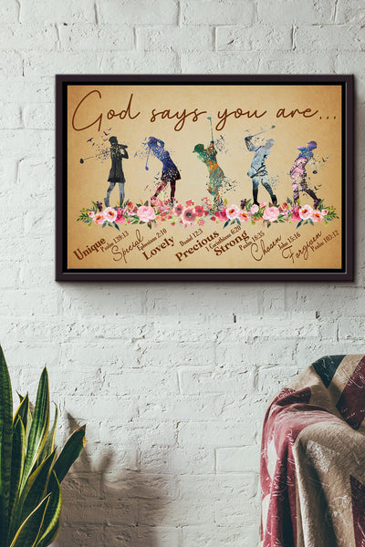 God Say You Are Golf Lover Poster n Framed Matte Canvas