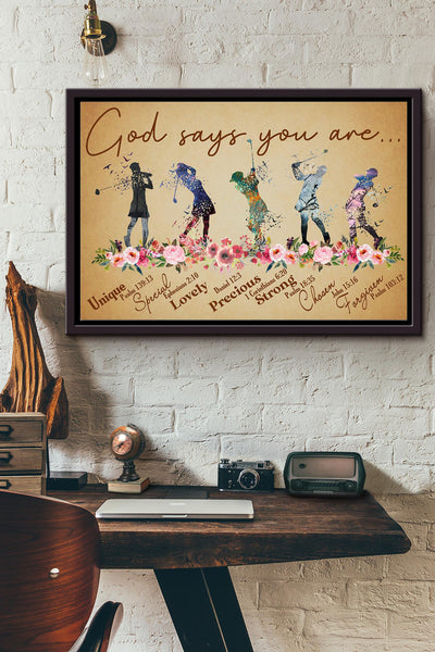 God Say You Are Golf Lover Poster n Framed Matte Canvas