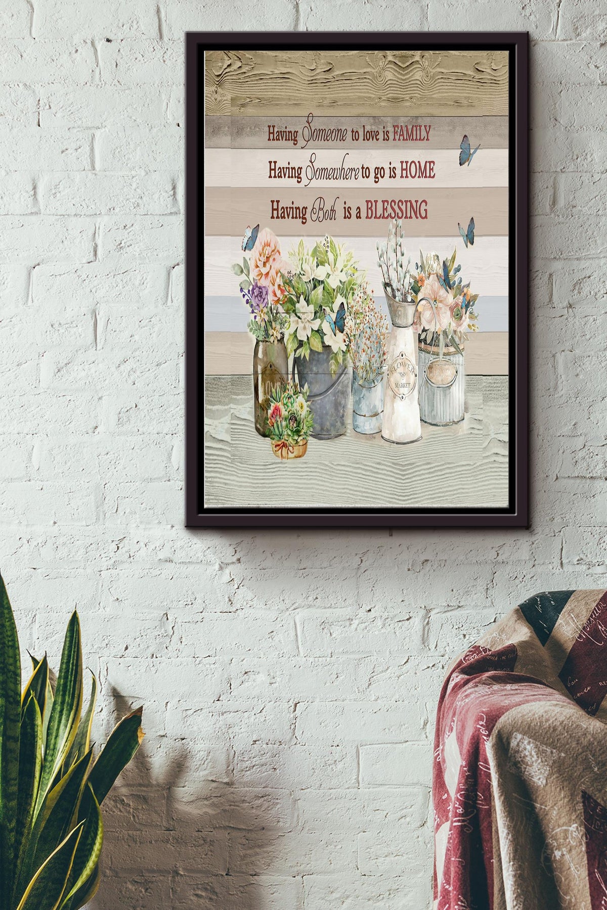 Having Someone To Love Poster - Flower Wall Art - Gift For Housewarming, Home Decor, Flower Lover Framed Matte Canvas Framed Prints, Canvas