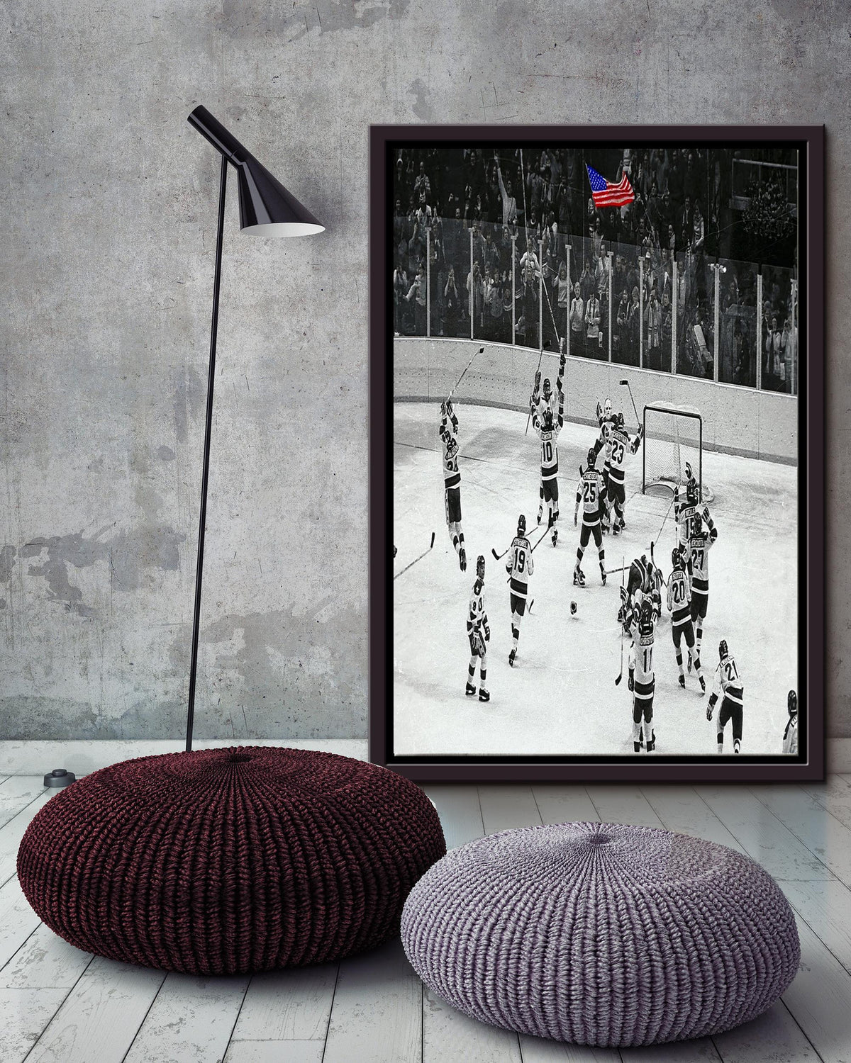 Miracle On Ice Hockey Sport Wall Art Gift For Field Hockey Fan, Ice Hockey Player Framed Canvas Framed Prints, Canvas