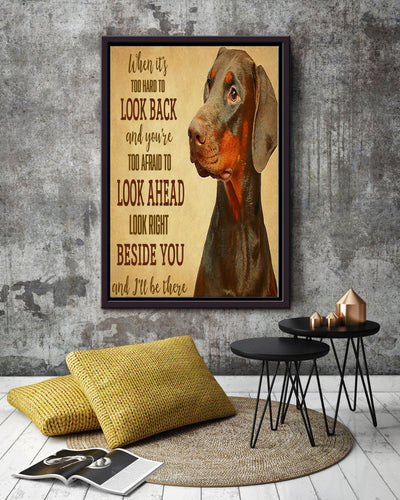 Dachshund I'll Be Beside You Motivation Quote Wall Art Gift For Dog Lover Dog Mom Framed Canvas Framed Prints, Canvas