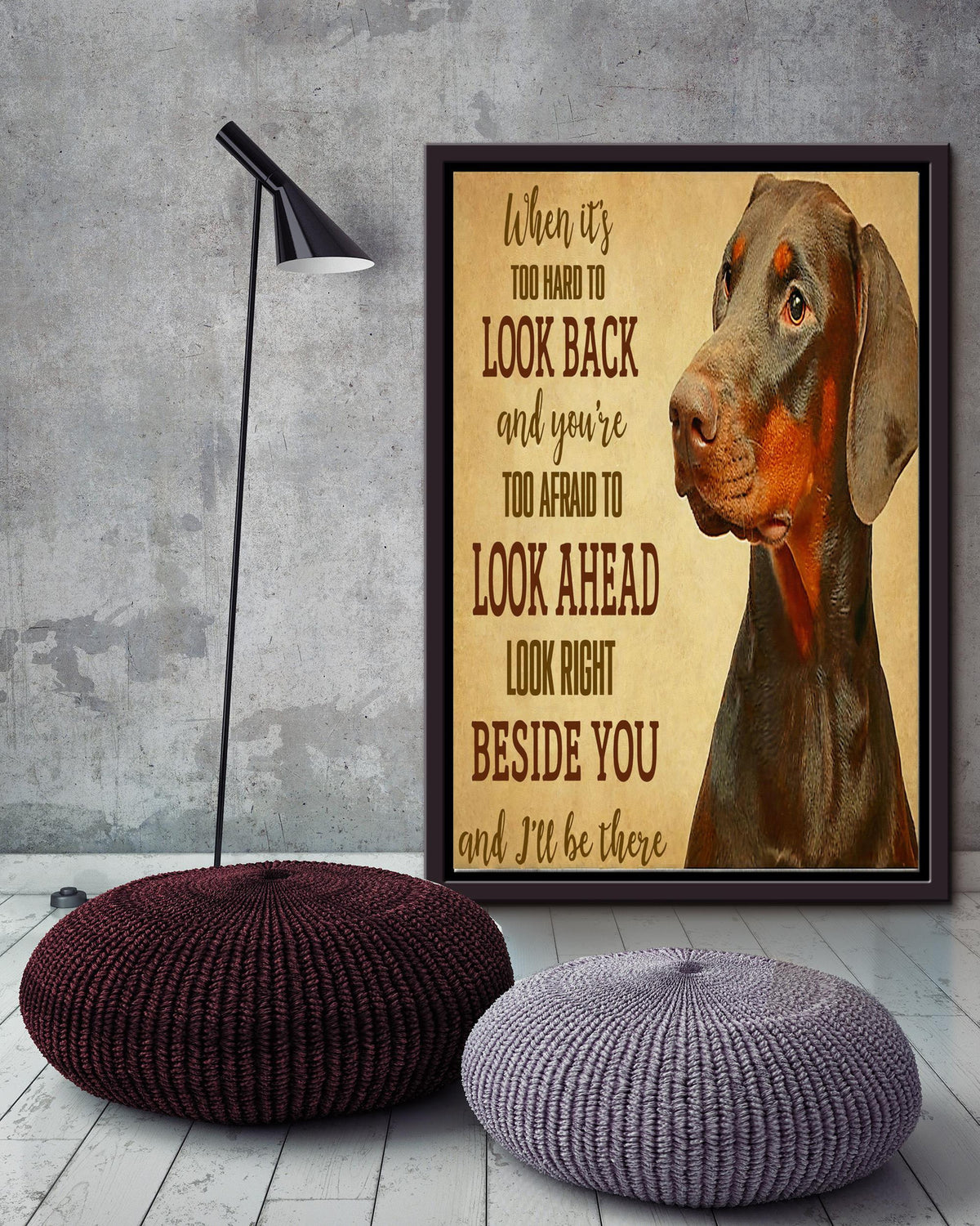 Dachshund I'll Be Beside You Motivation Quote Wall Art Gift For Dog Lover Dog Mom Framed Canvas Framed Prints, Canvas