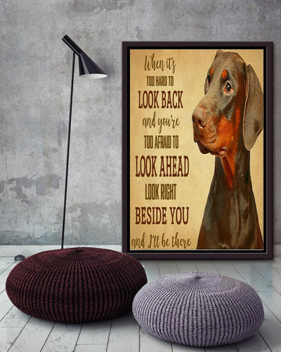 Dachshund I'll Be Beside You Motivation Quote Wall Art Gift For Dog Lover Dog Mom Framed Canvas Framed Prints, Canvas