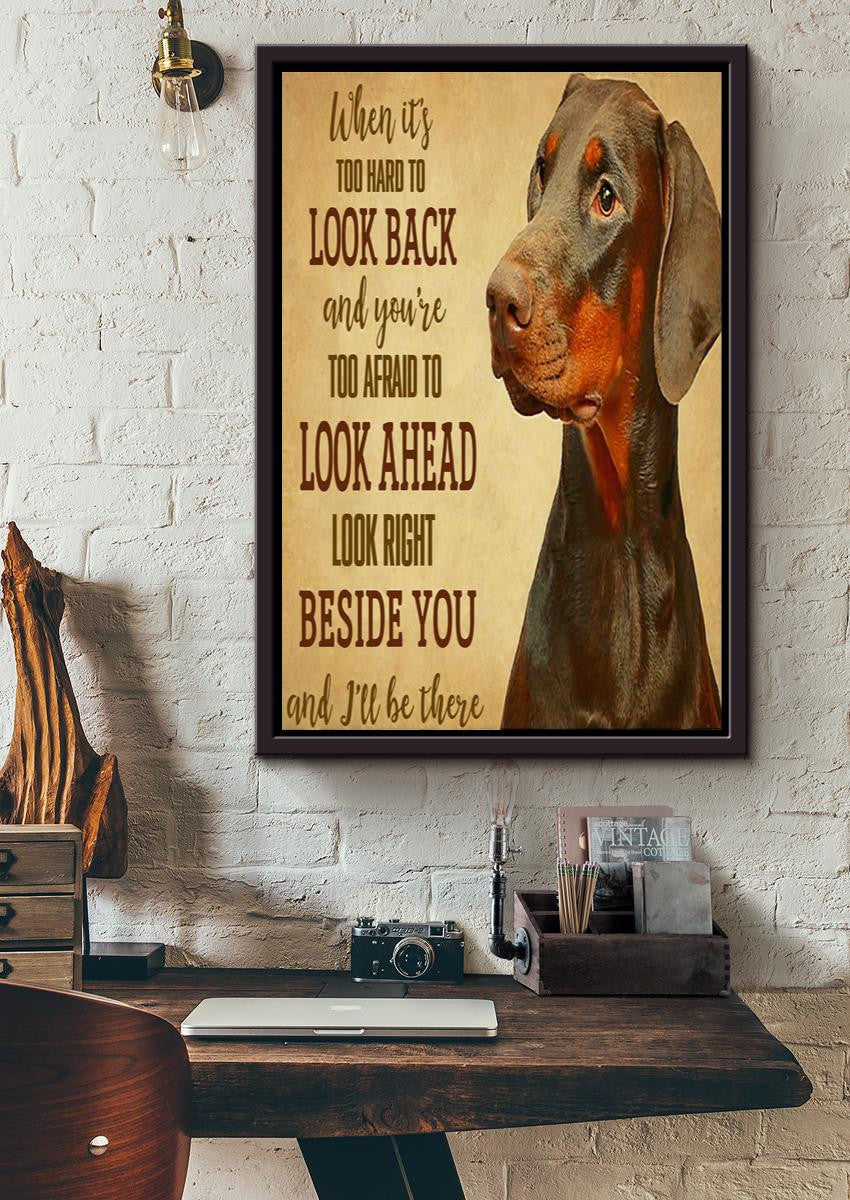 Dachshund I'll Be Beside You Motivation Quote Wall Art Gift For Dog Lover Dog Mom Framed Canvas Framed Prints, Canvas