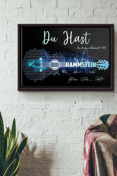 Du Hast Rammstein Signature Poster n Framed Matte Canvas