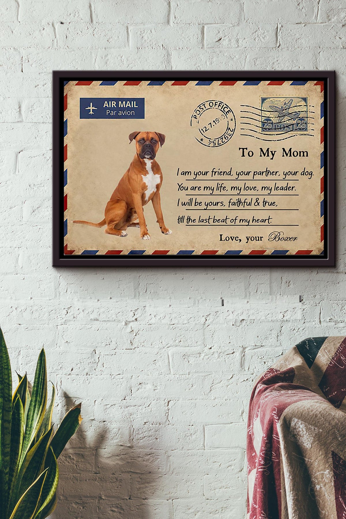 Boxer I Love You Poster n Framed Matte Canvas