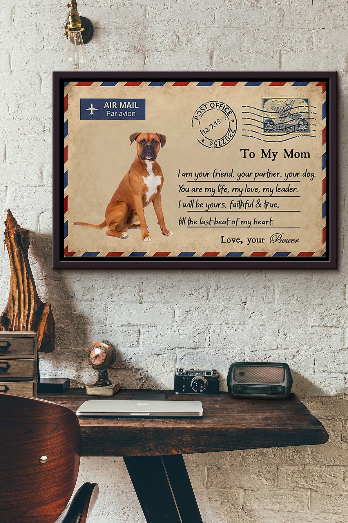 Boxer I Love You Poster n Framed Matte Canvas