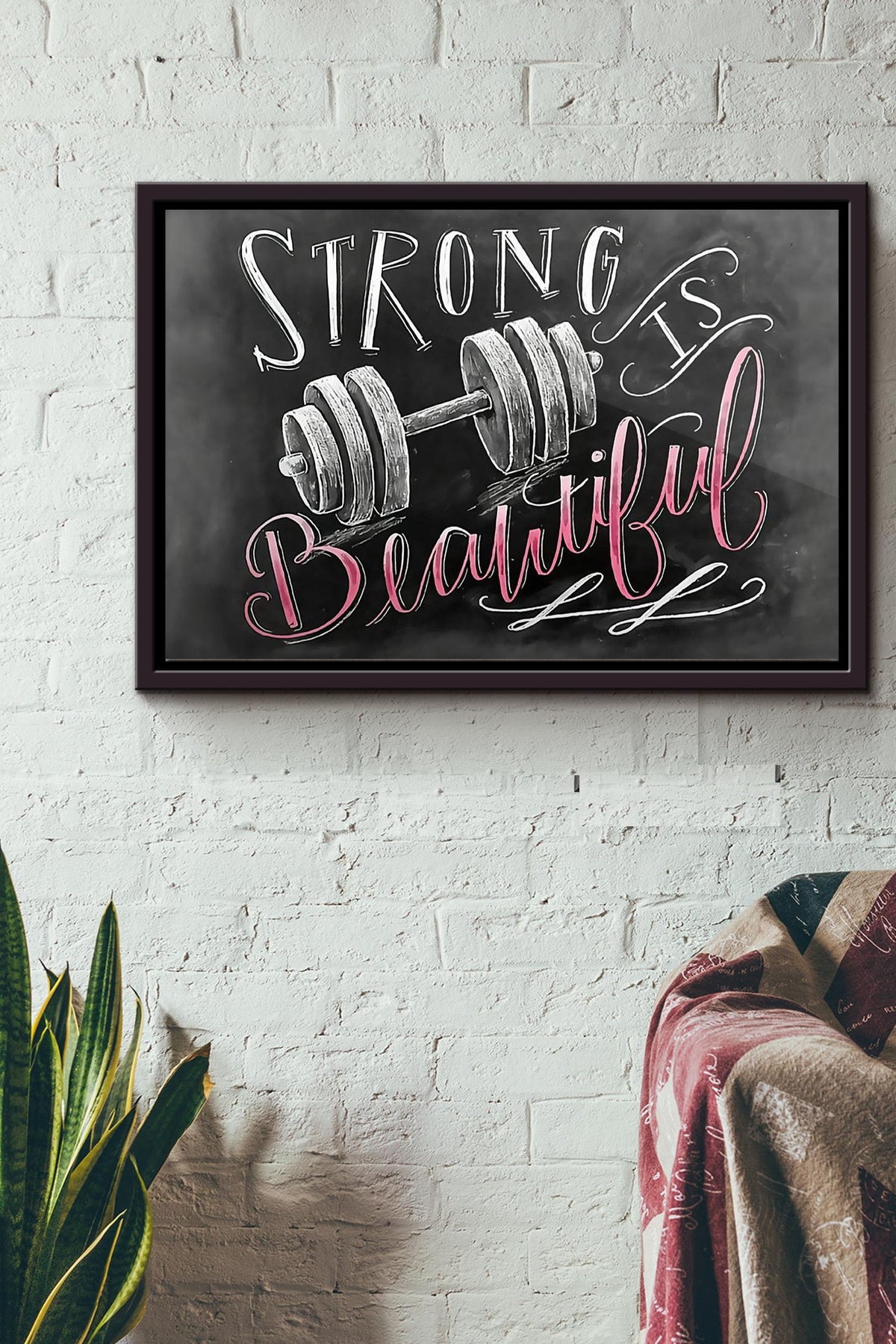 Fitness Strong Is Beautiful Poster n Framed Matte Canvas