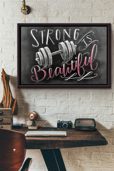 Fitness Strong Is Beautiful Poster n Framed Matte Canvas