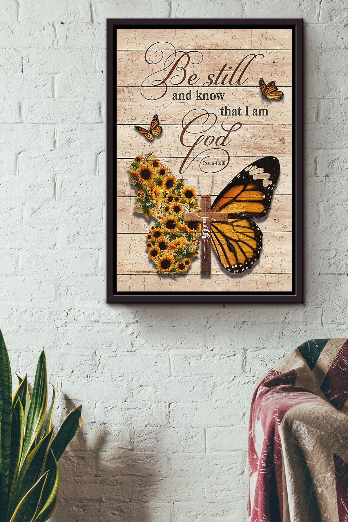 Bestill And Know That I'm God Memorial Quote Wall Art Gift For Christant Framed Canvas Framed Prints, Canvas