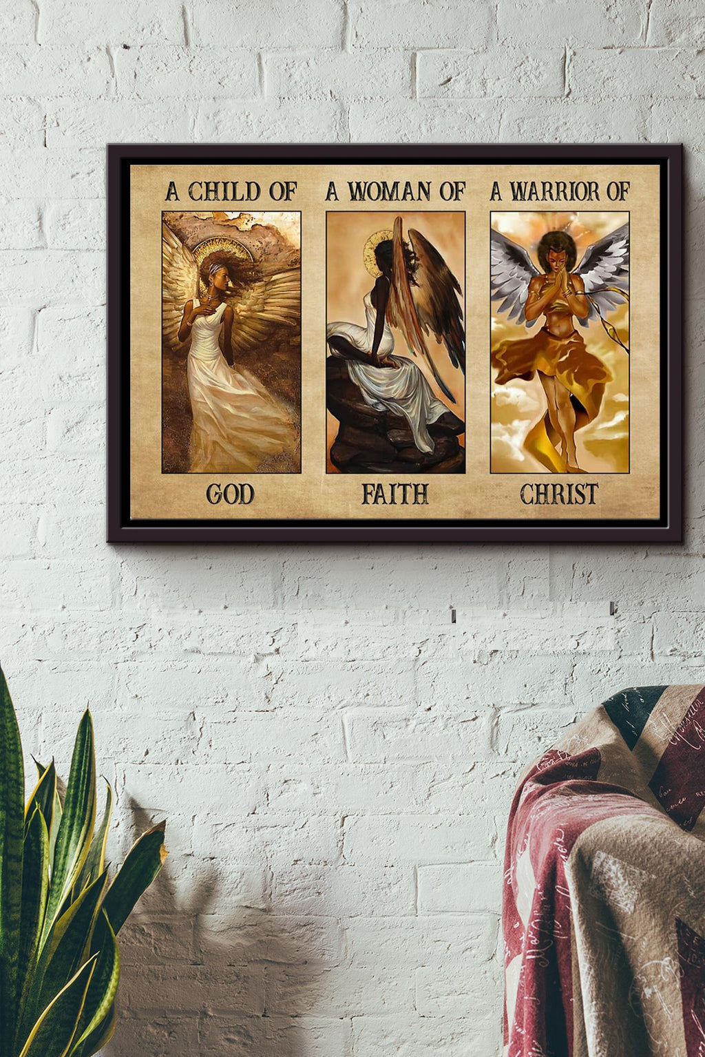 Black Queen God Faith Christ Poster n Framed Matte Canvas