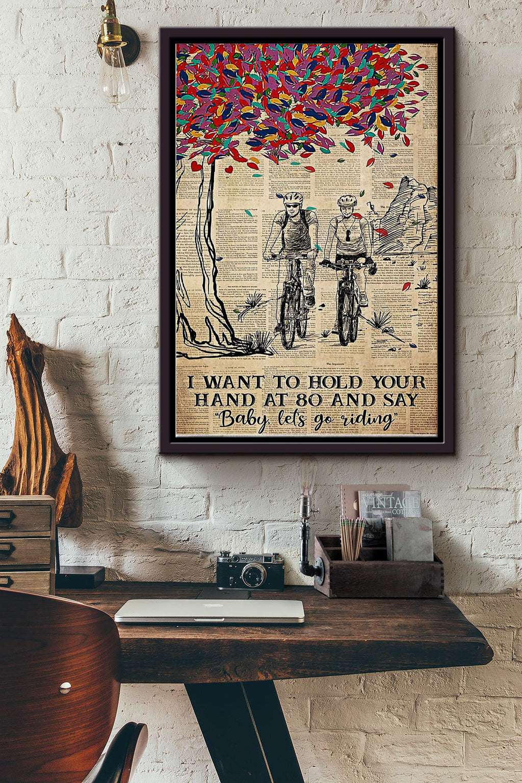 I Want To Hold Your Hand At 80 And Say Baby Lets Go Riding Poster Framed Matte Canvas