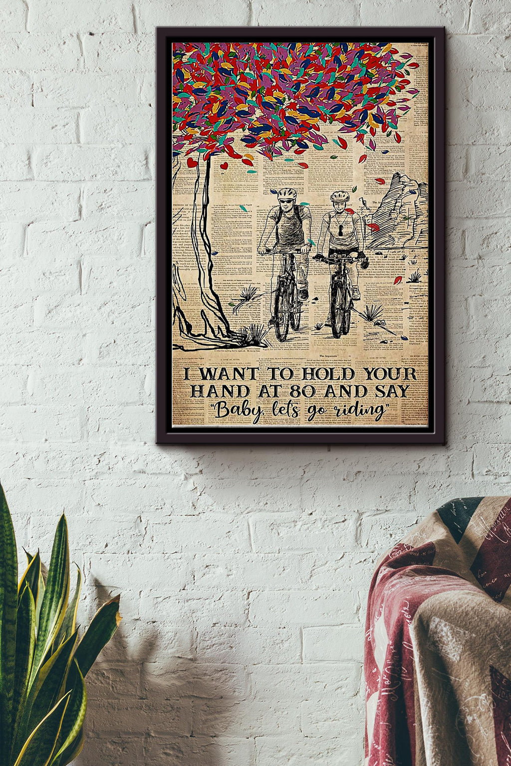 I Want To Hold Your Hand At 80 And Say Baby Lets Go Riding Poster Framed Matte Canvas