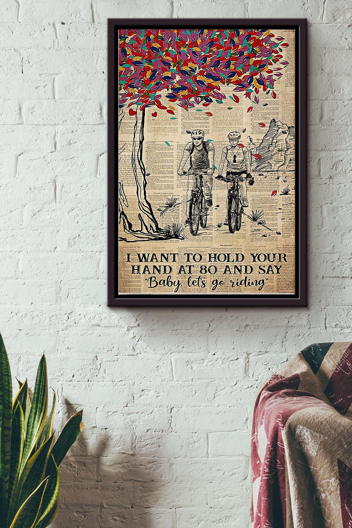 I Want To Hold Your Hand At 80 And Say Baby Lets Go Riding Poster Framed Matte Canvas