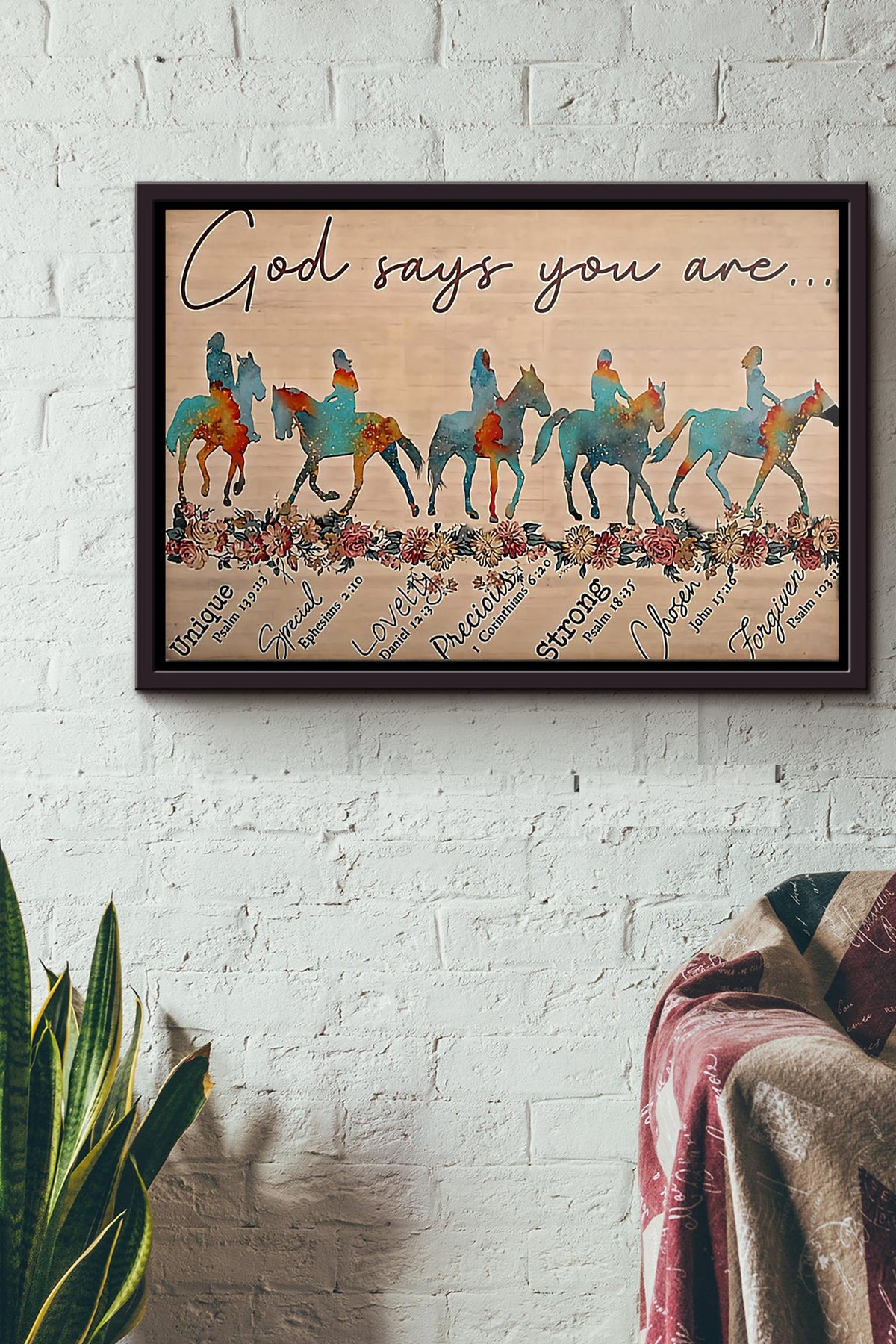 Horse God Says You Are Poster n Framed Matte Canvas