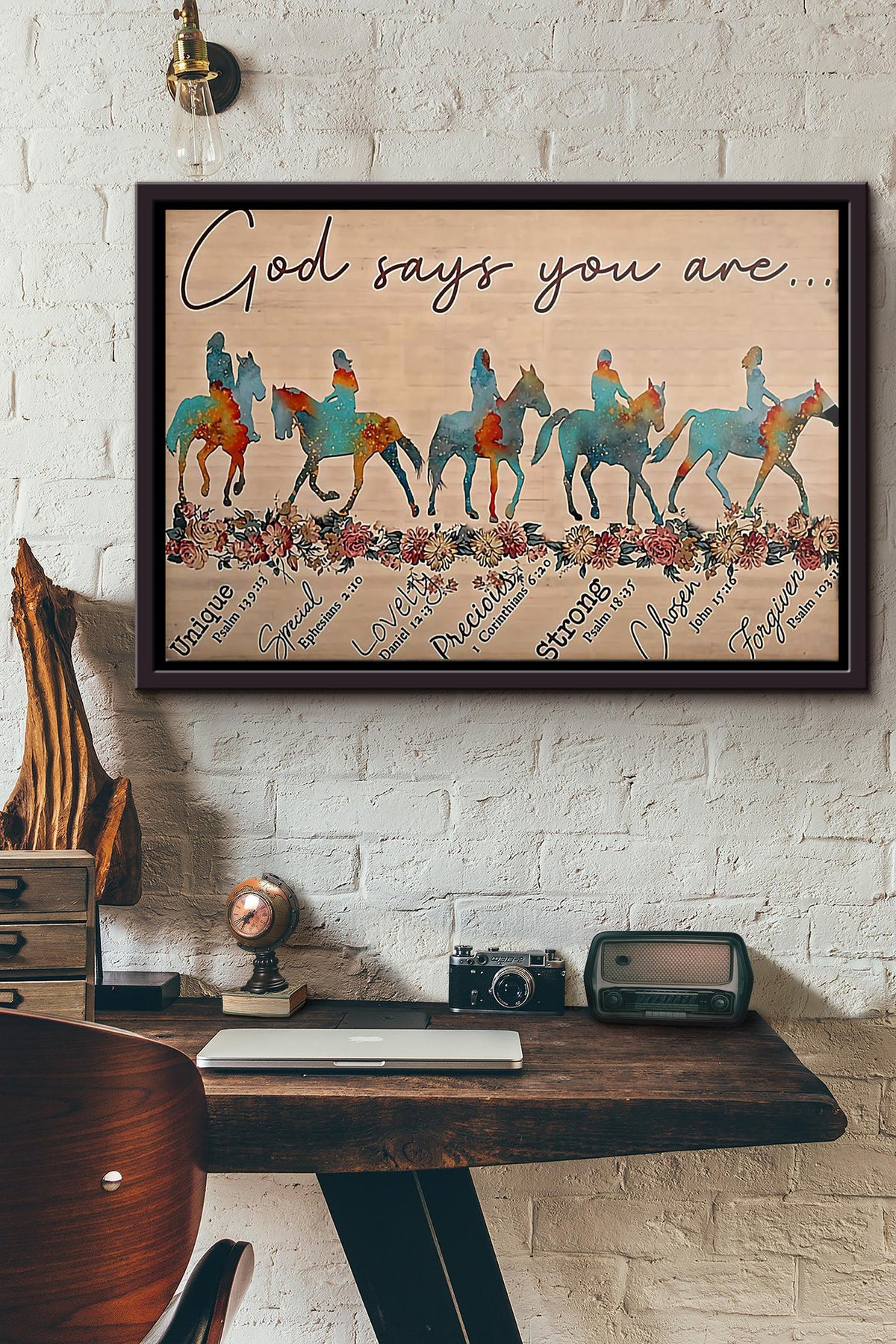 Horse God Says You Are Poster n Framed Matte Canvas