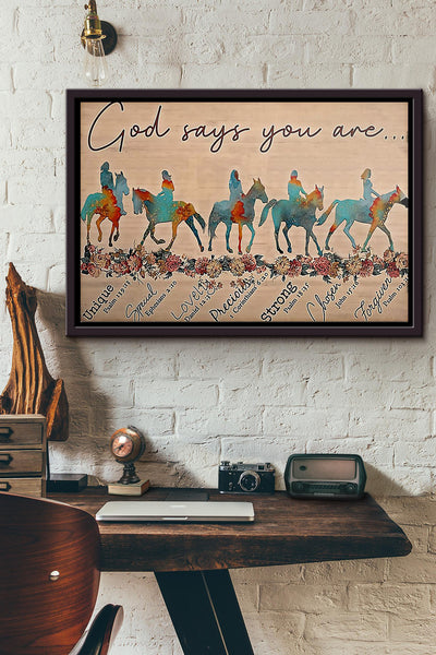Horse God Says You Are Poster n Framed Matte Canvas