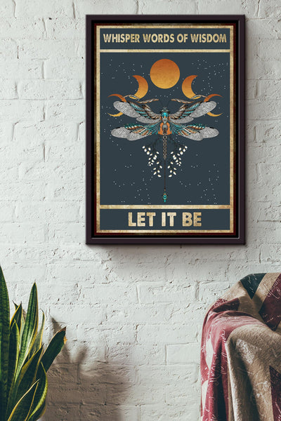 Let It Be Dragonfly Motivation Quote For Dreamer Home Decor Housewarming Framed Canvas