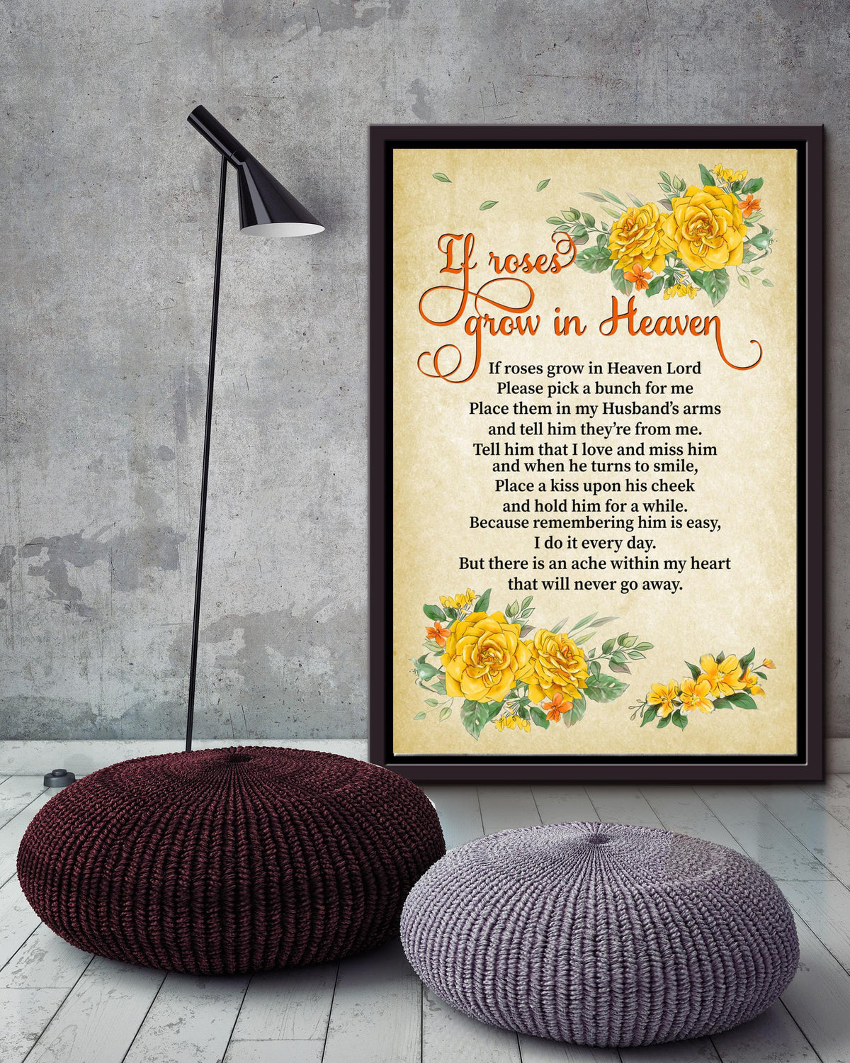If Roses Grow In Heaven Memorial Quote Wall Art Gift For Christant Memorial Day Framed Canvas Framed Prints, Canvas