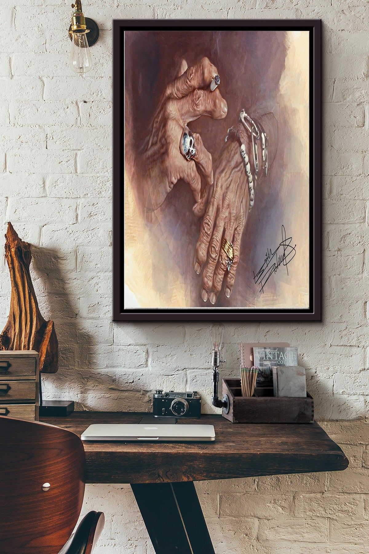 Keith Richards Hands Signed Poster - Decor Wall Art - Gift For Musician Guitar Player Guitarist Framed Matte Canvas Framed Prints, Canvas