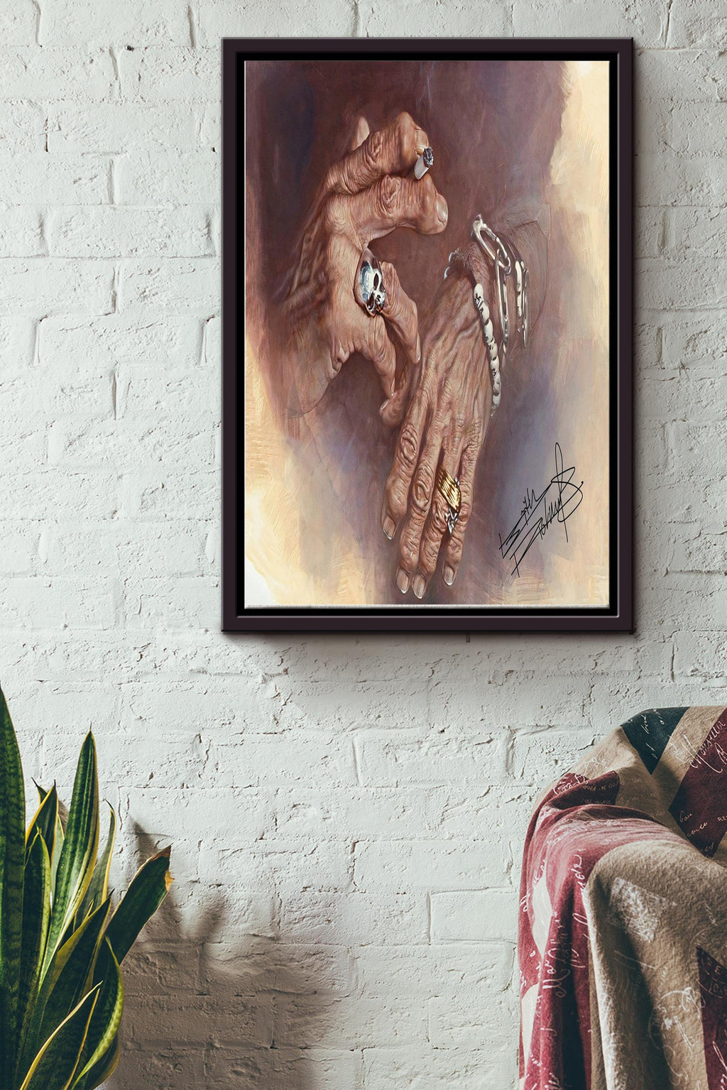 Keith Richards Hands Signed Poster - Decor Wall Art - Gift For Musician Guitar Player Guitarist Framed Matte Canvas Framed Prints, Canvas
