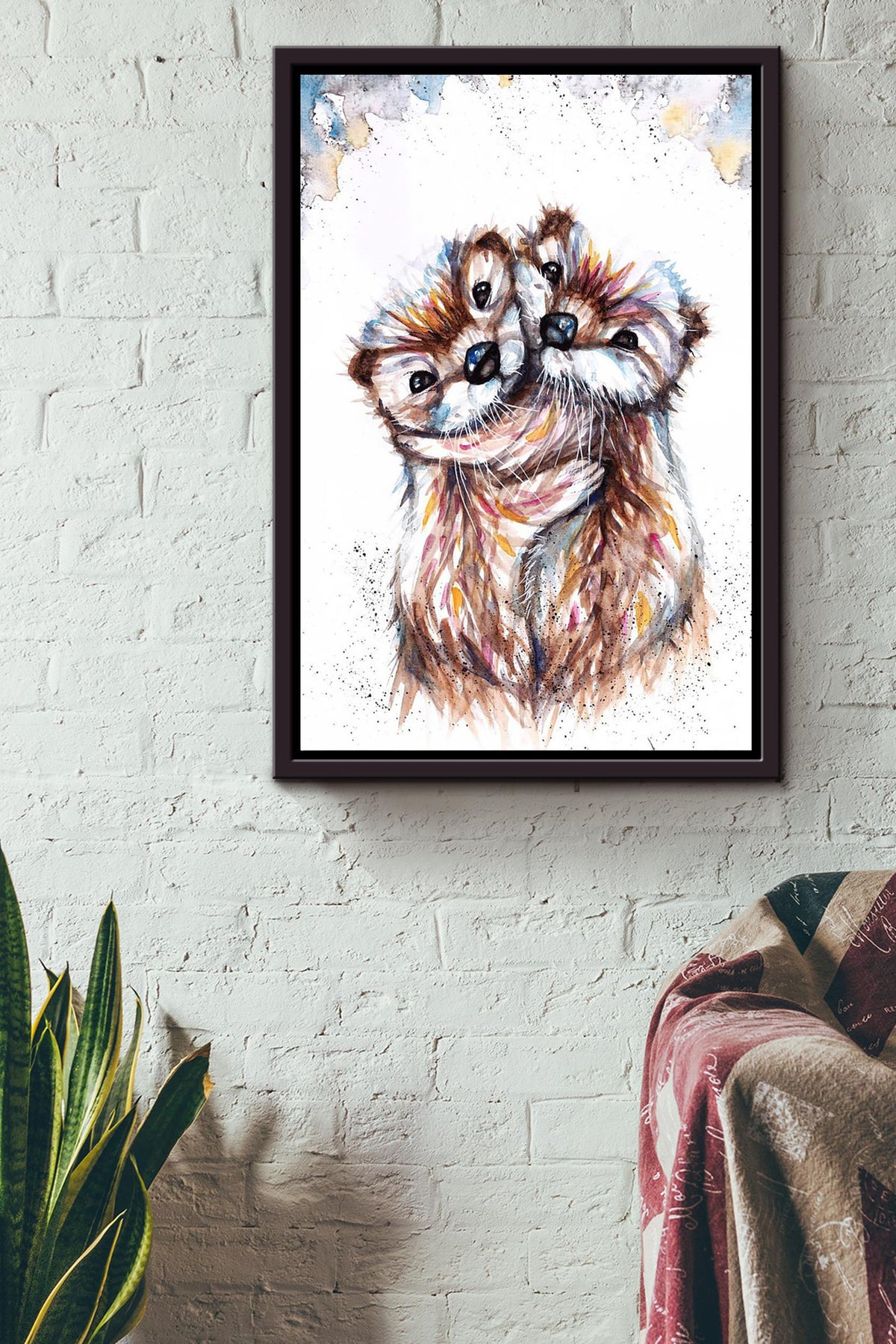 Cute Otter Couple Gift For Husband And Wife In Wedding Anniversary Valentine Framed Canvas