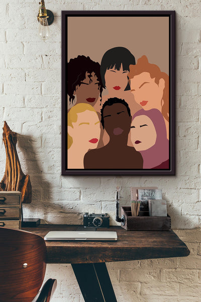 Females Power Girls Wall Decor Gift For International Women Day Home Decor Girlfriend Framed Canvas