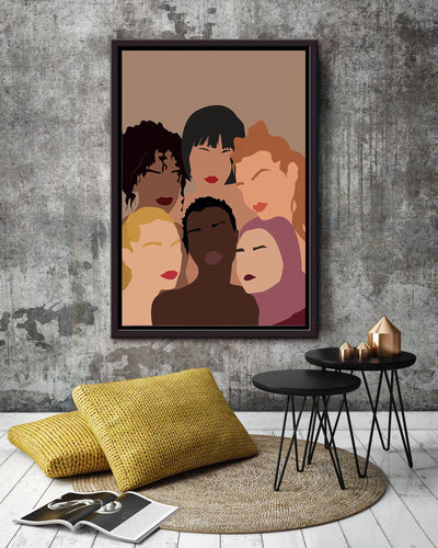 Females Power Girls Wall Decor Gift For International Women Day Home Decor Girlfriend Framed Canvas